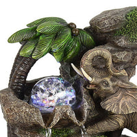 Eci 11 Inch Elephant Tabletop Water Fountain, Crystal LED Light, Multicolor - BM311754