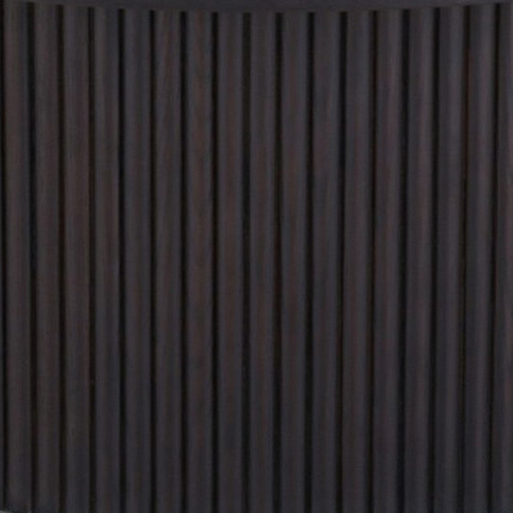 Cid Cue 35 Inch Coffee Table, Tambour Pedestal Base Black Ash Veneer Finish - BM311768