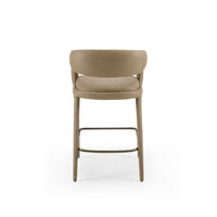 Cid Taya 26 Inch Counter Stool Chair, Tapered Legs, Tan Faux Leather - BM311780
