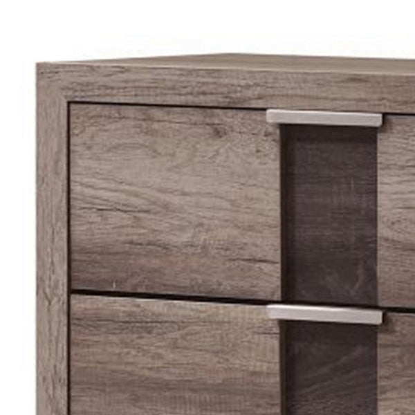 Rangley 47 Inch Tall Dresser Chest, Wood, 5 Drawers, Metal Handles, Brown - BM311823