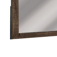 Berry 37 x 38 Inch Dresser Mirror, Square, Copper and Brown Wood Finish - BM311854