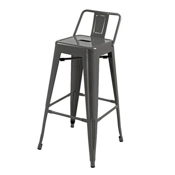 Giri 26 Inch Counter Stool Chair, Footrest and Tapered Legs, Light Gray - BM311911
