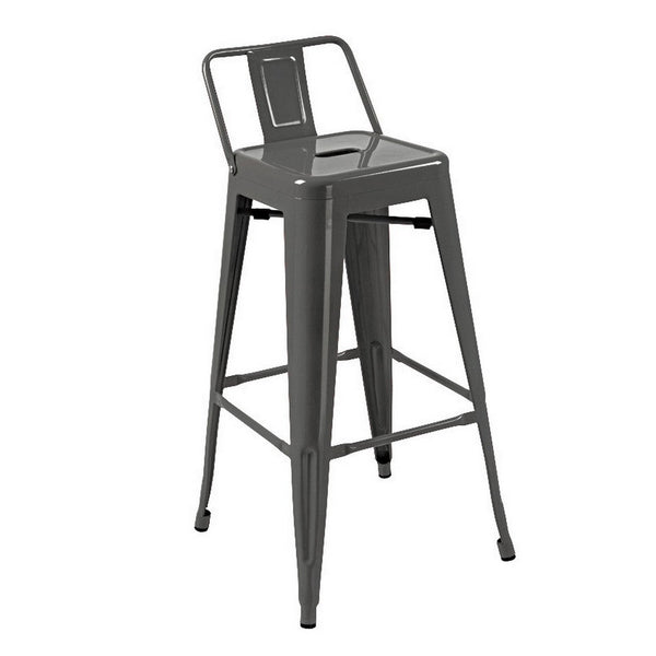 Giri 26 Inch Counter Stool Chair, Footrest and Tapered Legs, Light Gray - BM311911