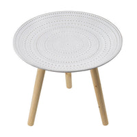12, 16, 18 Inch Side Tables Set of 3, White Finished Pattern MDF Top, Brown - BM311930