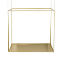 47 Inch Plant Stand with 4 Adjustable Chains, Floating Effect, Iron, Gold - BM311934