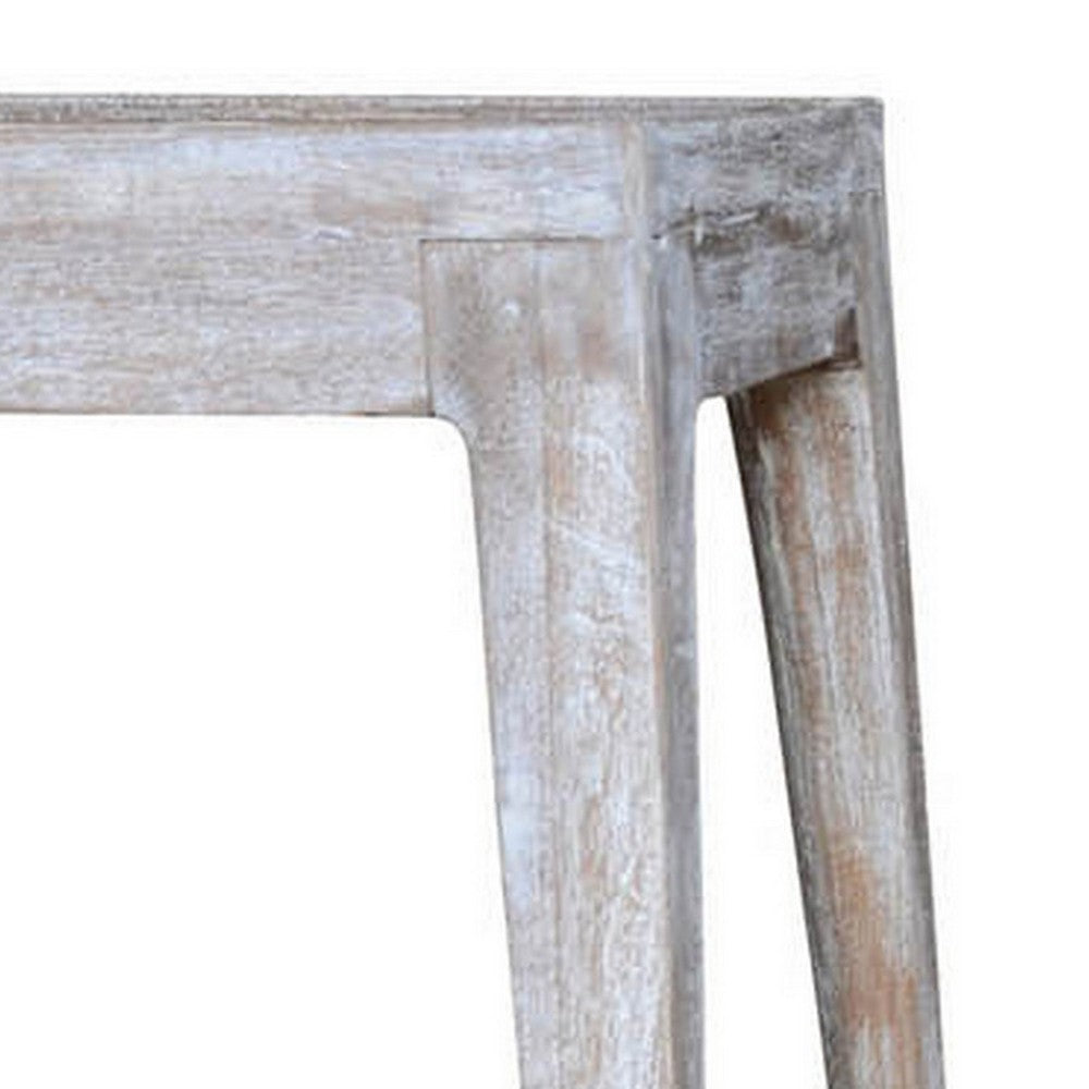 50 Inch Console Sofa Table, Cottage Inspired, Mango Wood, Distressed White  - BM311971