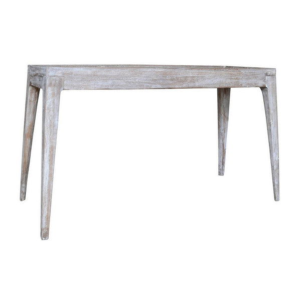50 Inch Console Sofa Table, Cottage Inspired, Mango Wood, Distressed White  - BM311971