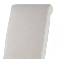 25 Inch Side Dining Chair, Skirted Parsons Style, White Fabric Slipcover - BM311975