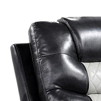 Leiz 40 Inch Power Recliner Chair, USB Port, Gray and Black Faux Leather - BM312175