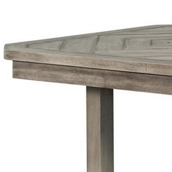 Lais 60 Inch Dining Table, Rectangular, Diamond Wood Grain Pattern, Gray - BM312198