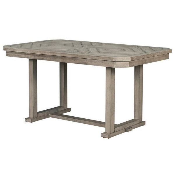 Lais 60 Inch Dining Table, Rectangular, Diamond Wood Grain Pattern, Gray - BM312198