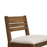 Texu 30 Inch Barstool Chair Set of 2, Peanut Brown Solid Wood, Fabric - BM312249