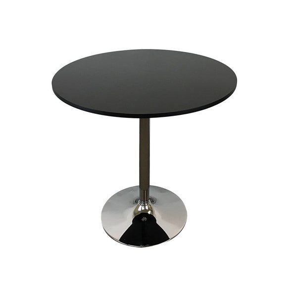 Mari 36 Inch Counter Height Table, Black Round Top and Stainless Steel Base - BM312264