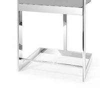 Pio 30 Inch Barstool Chair, Gray Velvet Padded Seat, Chrome Metal Finish - BM312285