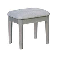 43 Inch Vanity Desk with Stool, Drawers, 3 Sided Mirrors, Silver Wood Frame - BM312288