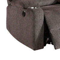 Finlo 40 Inch Power Recliner Chair, USB Port, Plush Brown Chenille Fabric - BM312302