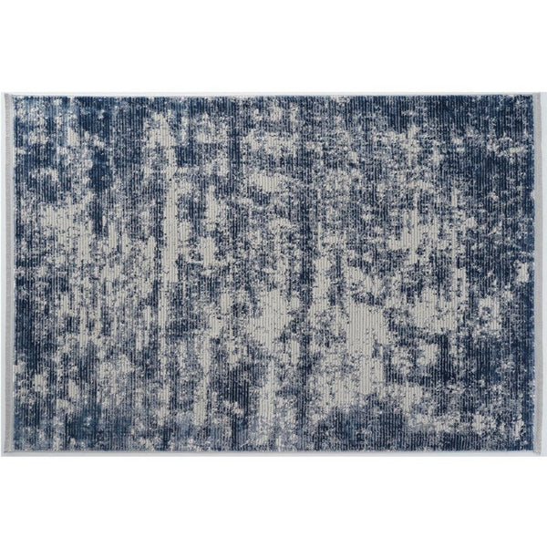 Trix 8 x 10 Large Area Rug, Abstract Bohemian, Gray and Blue Cotton Fiber - BM312327