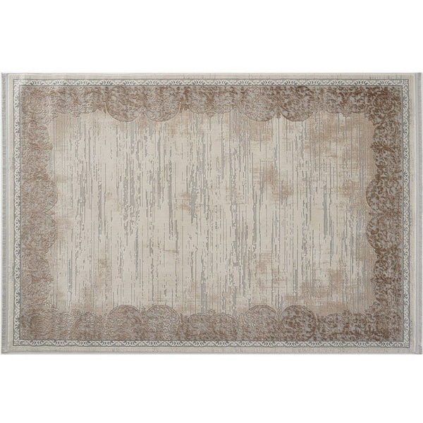 Trix 8 x 10 Large Area Rug, Persian Pattern, Lark Backing, Beige Cotton - BM312335