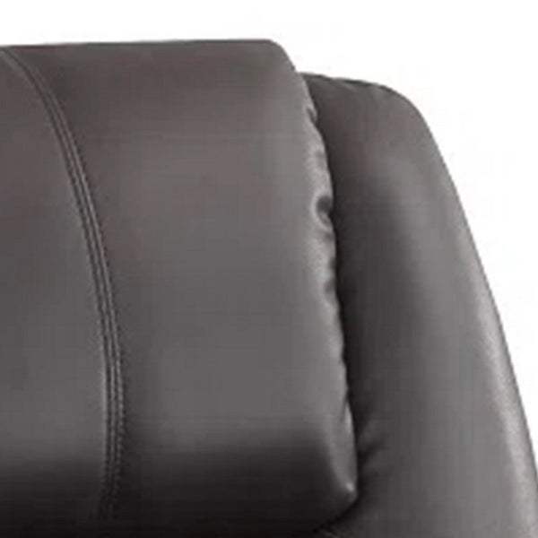 Evans 37 Inch Recliner Chair, Power Lift, 2 Cupholders, Brown Faux Leather - BM312352