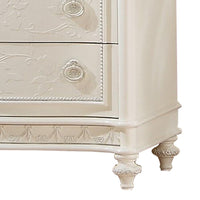 Dorie 52 Inch Tall Dresser Chest, 5 Drawers, Molded Trim, Ivory White Wood - BM312367