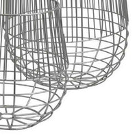 Vella Set of 3 Decorative Baskets, Open Cage Design, Silver Metal Finish - BM312506