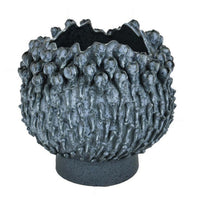 12 Inch Decorative Bowl with Drop Accents, Modern Style, Blue Ceramic - BM312555