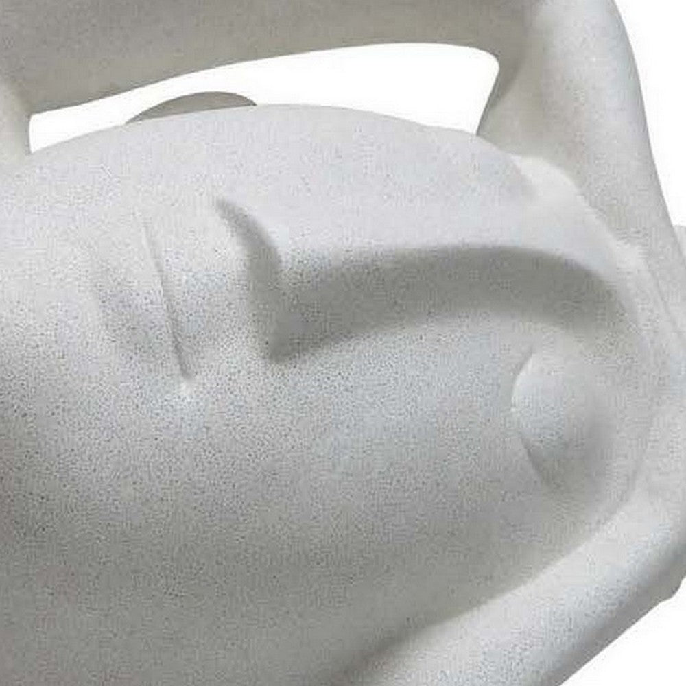 16 Inch Head Figurine Statuette, Contemporary Style White Resin Finish - BM312576