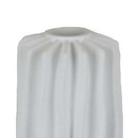 20 Inch Flower Vase, Organic Vertical Line Details, White Resin Finish - BM312591