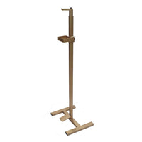 Lyna 41 Inch Sanitizer Dispenser Stand, Hands Free Foot Pedal, Gold Iron - BM312624