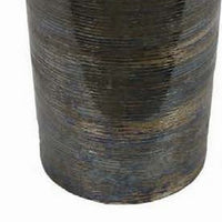 32 Inch Metal Vase, Tumbler Shape, Narrow Base, Multicolored Glossy Finish - BM312651