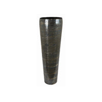 32 Inch Metal Vase, Tumbler Shape, Narrow Base, Multicolored Glossy Finish - BM312651