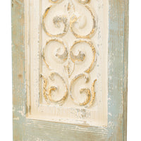 79 Inch Tall Decorative Carved Wood Panel Wall Art, Fir Wood, Beige, Gray - BM312728