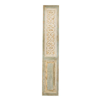 79 Inch Tall Decorative Carved Wood Panel Wall Art, Fir Wood, Beige, Gray - BM312728