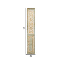 79 Inch Tall Decorative Carved Wood Panel Wall Art, Fir Wood, Beige, Gray - BM312728