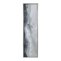 20 x 71 Framed Handpainted Wall Art, Landscape Abstract Design, Soft Gray - BM312753