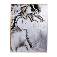 30 x 40 Set of 2 Wall Panels, Home Decor, White Black Marble Design - BM312773