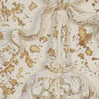 84 Inch Tall Lion Sculptural Wall Decor, Gold Accents, Antique White Finish - BM312802