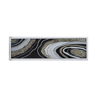 20 x 71 Wall Art Oil Painting, Long Landscape, Silver Stones, Brown, Black - BM312846