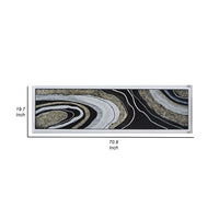 20 x 71 Wall Art Oil Painting, Long Landscape, Silver Stones, Brown, Black - BM312846