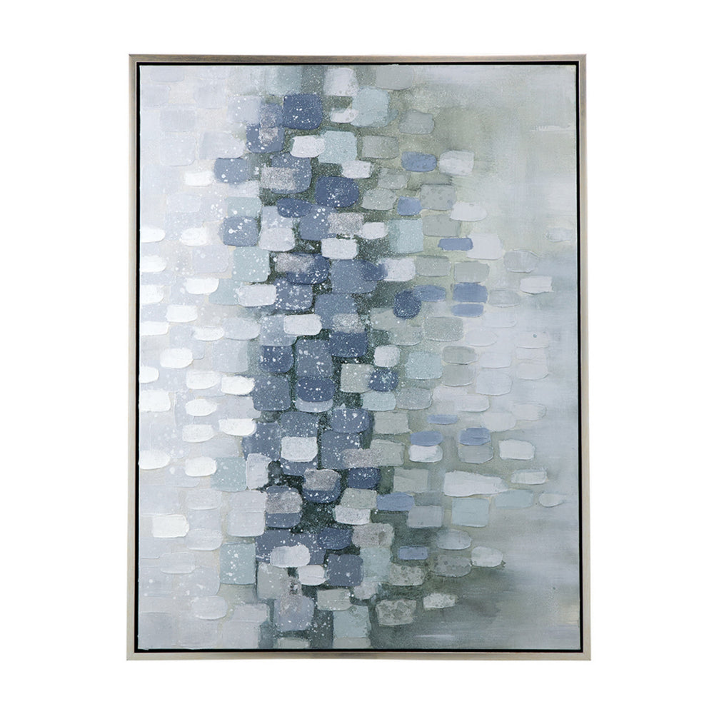 35 x 47 Wall Art Oil Painting, Landscape Polyester Canvas, Gray, Silver - BM312857