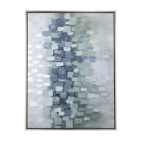 35 x 47 Wall Art Oil Painting, Landscape Polyester Canvas, Gray, Silver - BM312857