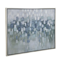 35 x 47 Wall Art Oil Painting, Landscape Polyester Canvas, Gray, Silver - BM312857