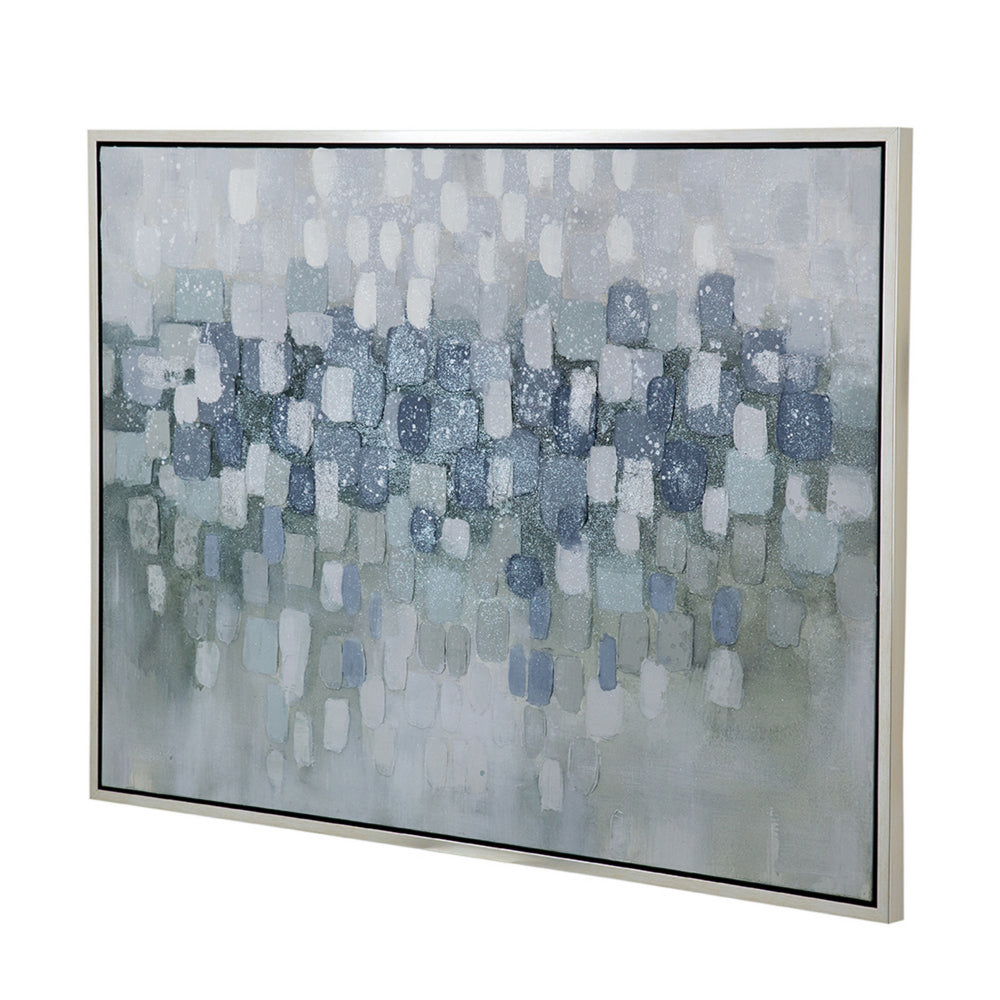35 x 47 Wall Art Oil Painting, Landscape Polyester Canvas, Gray, Silver - BM312857