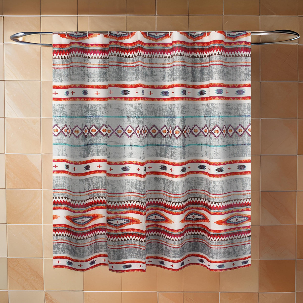 Pimi 72 x 72 Inch Shower Curtains, Soft Microfiber Southwest Boho Style - BM313286