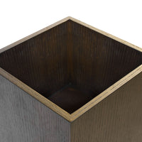 Jo 48 Inch Tall Flower Pot Planter, Hidden Indented Box, Dark Brown Veneer - BM315130
