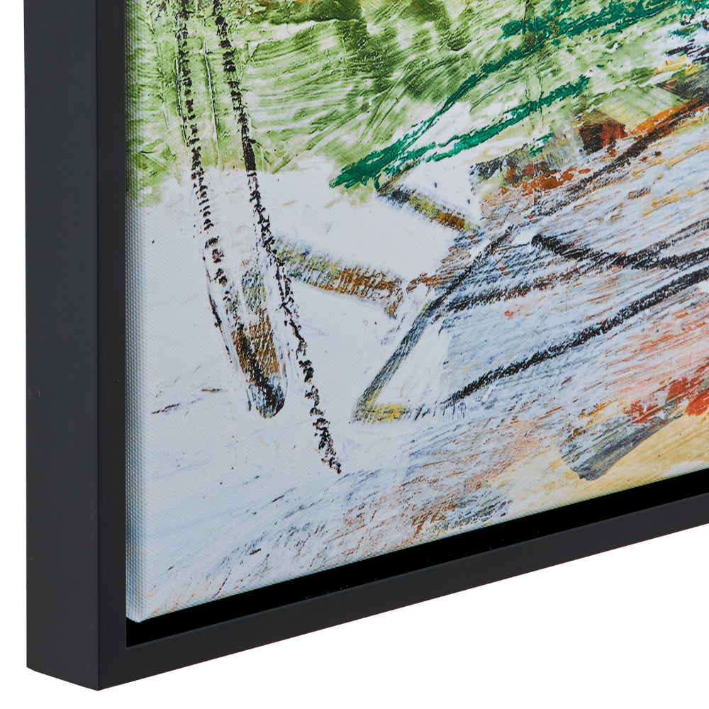 25 x 37 Handcrafted Wall Art Abstract Giclee, Black Frame, Multicolor - BM315752