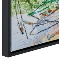 25 x 37 Handcrafted Wall Art Abstract Giclee, Black Frame, Multicolor - BM315752