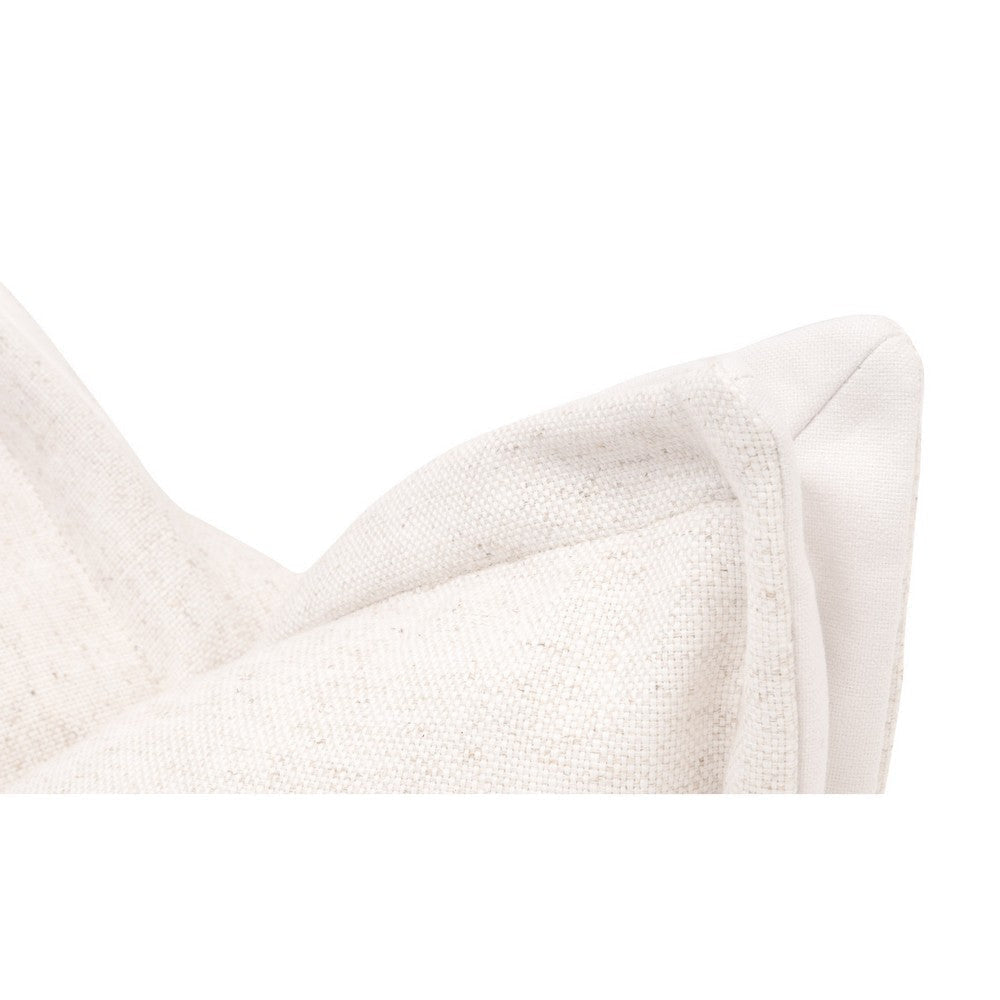 22 Inch Set of 2 Accent Throw Pillow, Textured Polyester, Cream White By Casagear Home