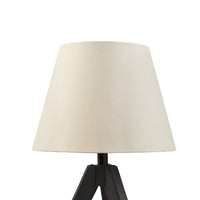 Hena 24 Inch Table Lamp, White Empire Fabric Shade, Black Wood Tripod Base - BM317474