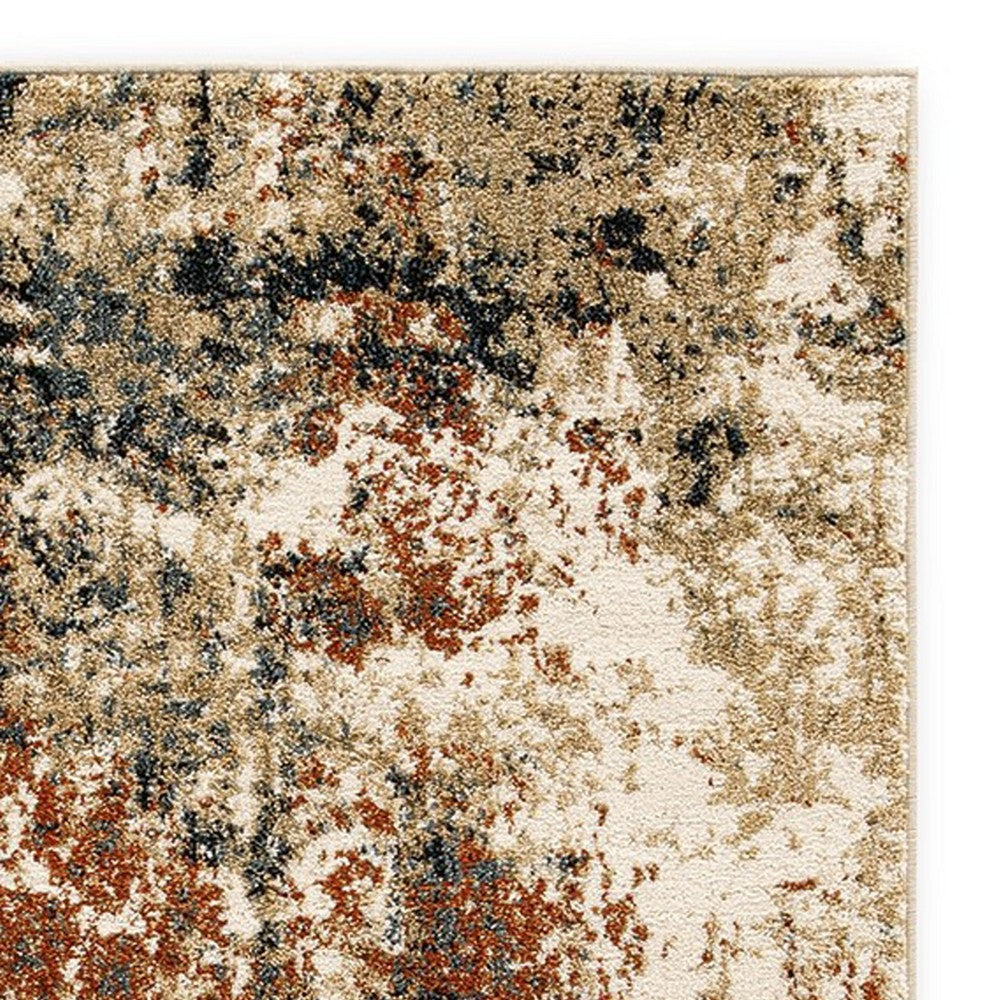 Vila 5 x 7 Medium Area Rug, Machine Woven Abstract Design, Brown Black - BM318265